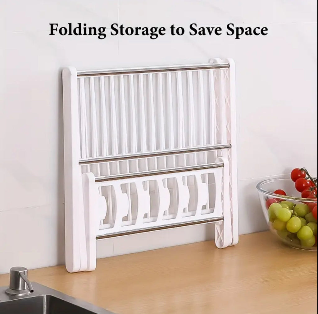 X Shape Foldable Dish Drainer Rack