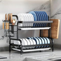Heavy duty 2 tier dish rack with cutlery holder & Chop Board Holder