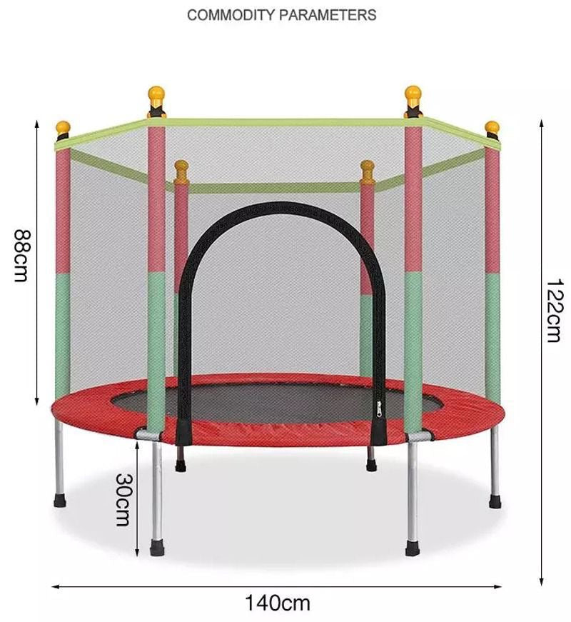 140 cm  Trampoline with Safety For  Indoor And Outdoor with Enclosure Net