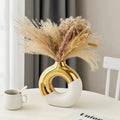 White Gold Ceramic Vase