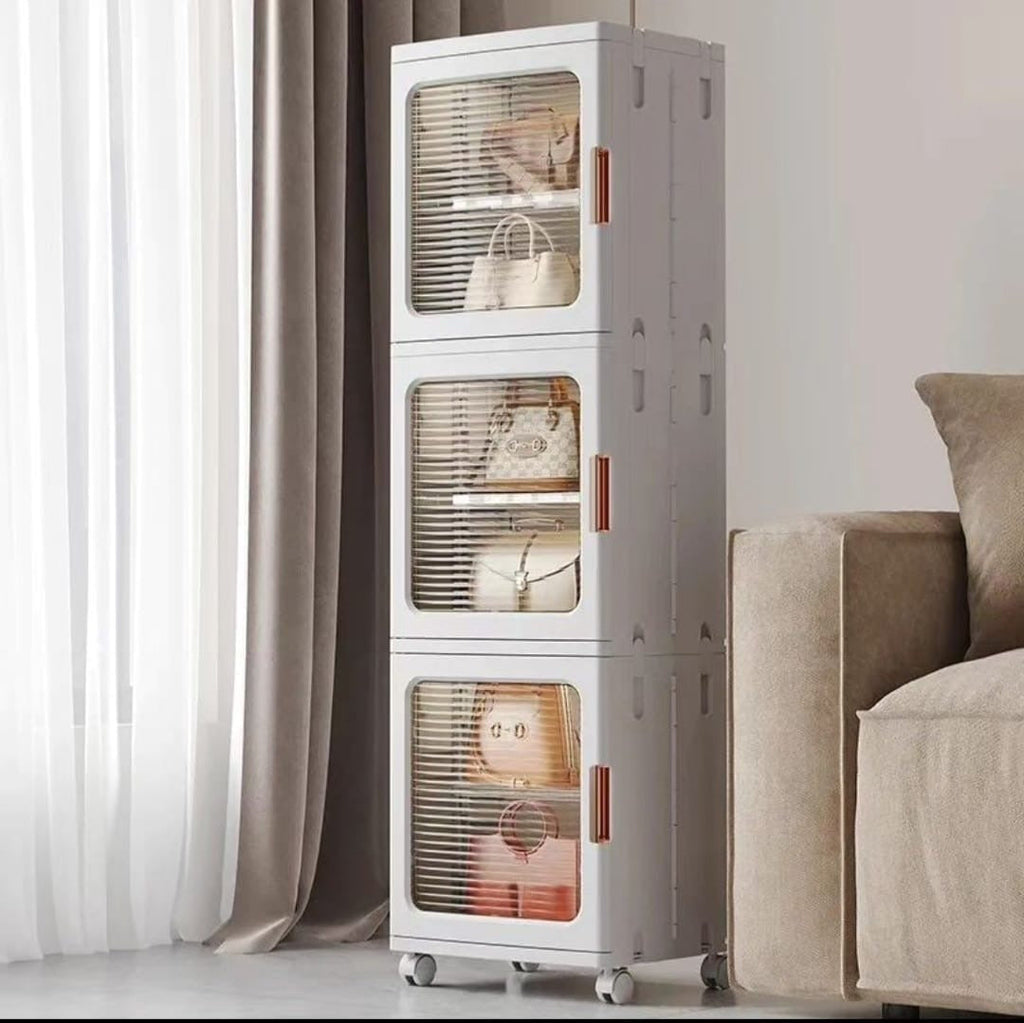3 compartments storage cabinet
