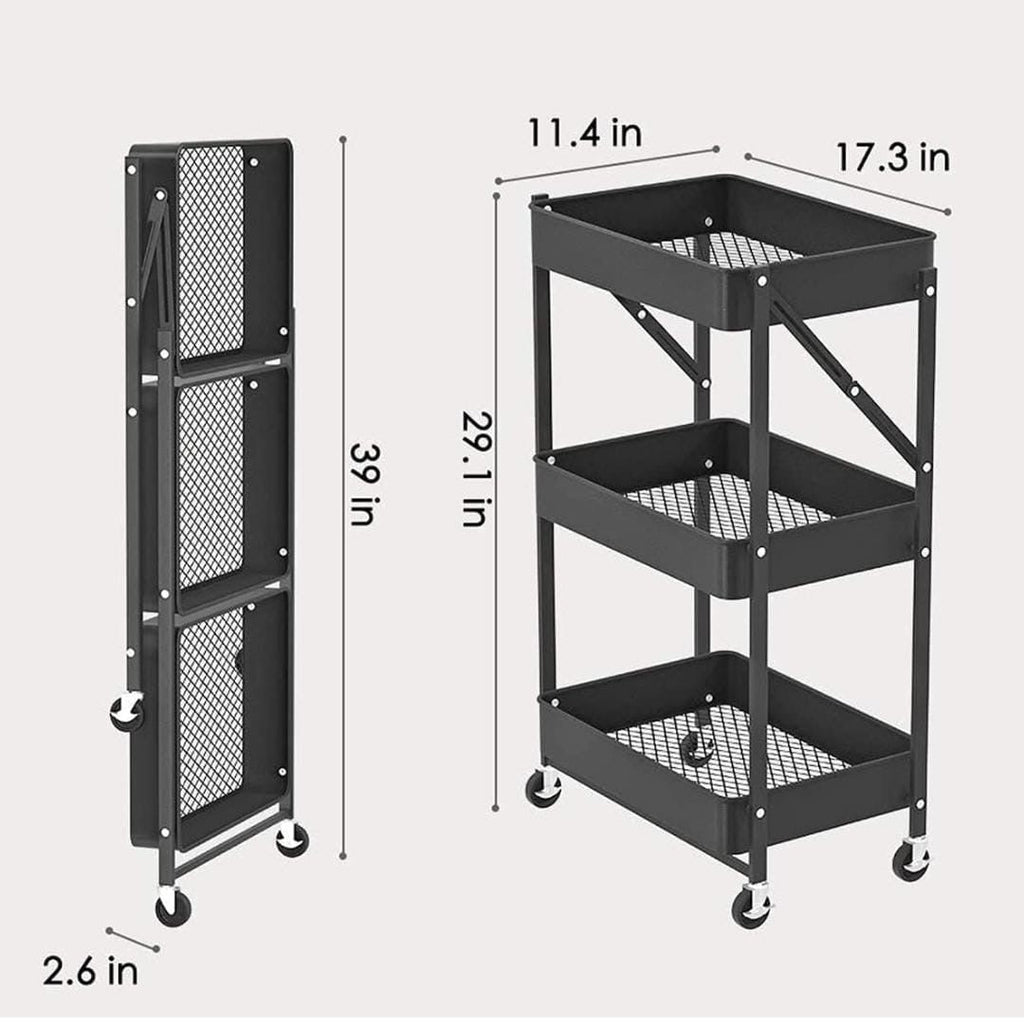Foldable trolley cart with wheels.
