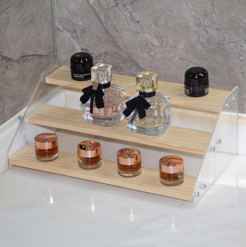 3 Tier Bamboo and Acrylic multi purpose stand