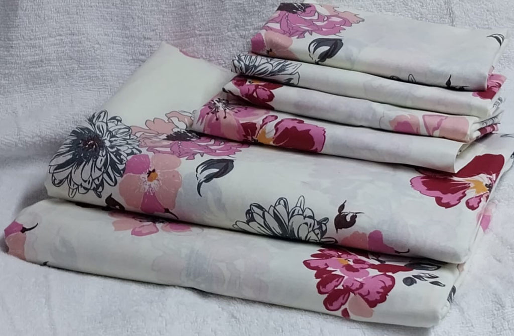 A pair of both printed pure cotton bedsheets