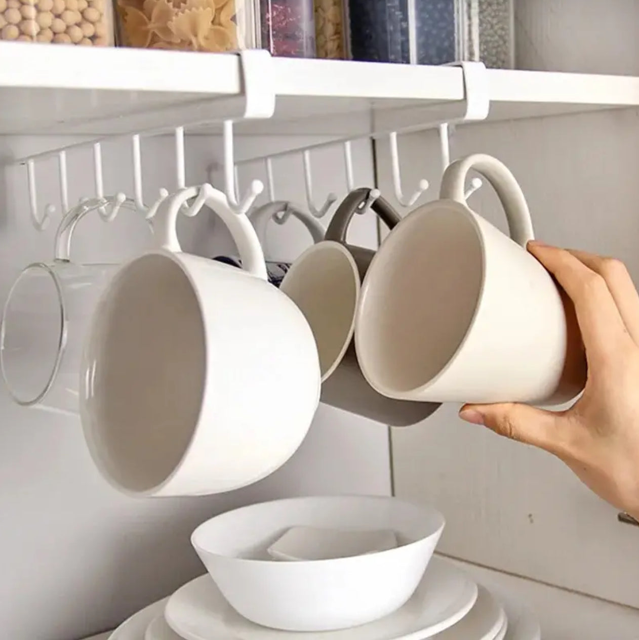 Under shelf metallic organizer