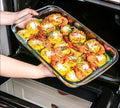 3pcs BAKING & MICROWAVEABLE glass casserole tins