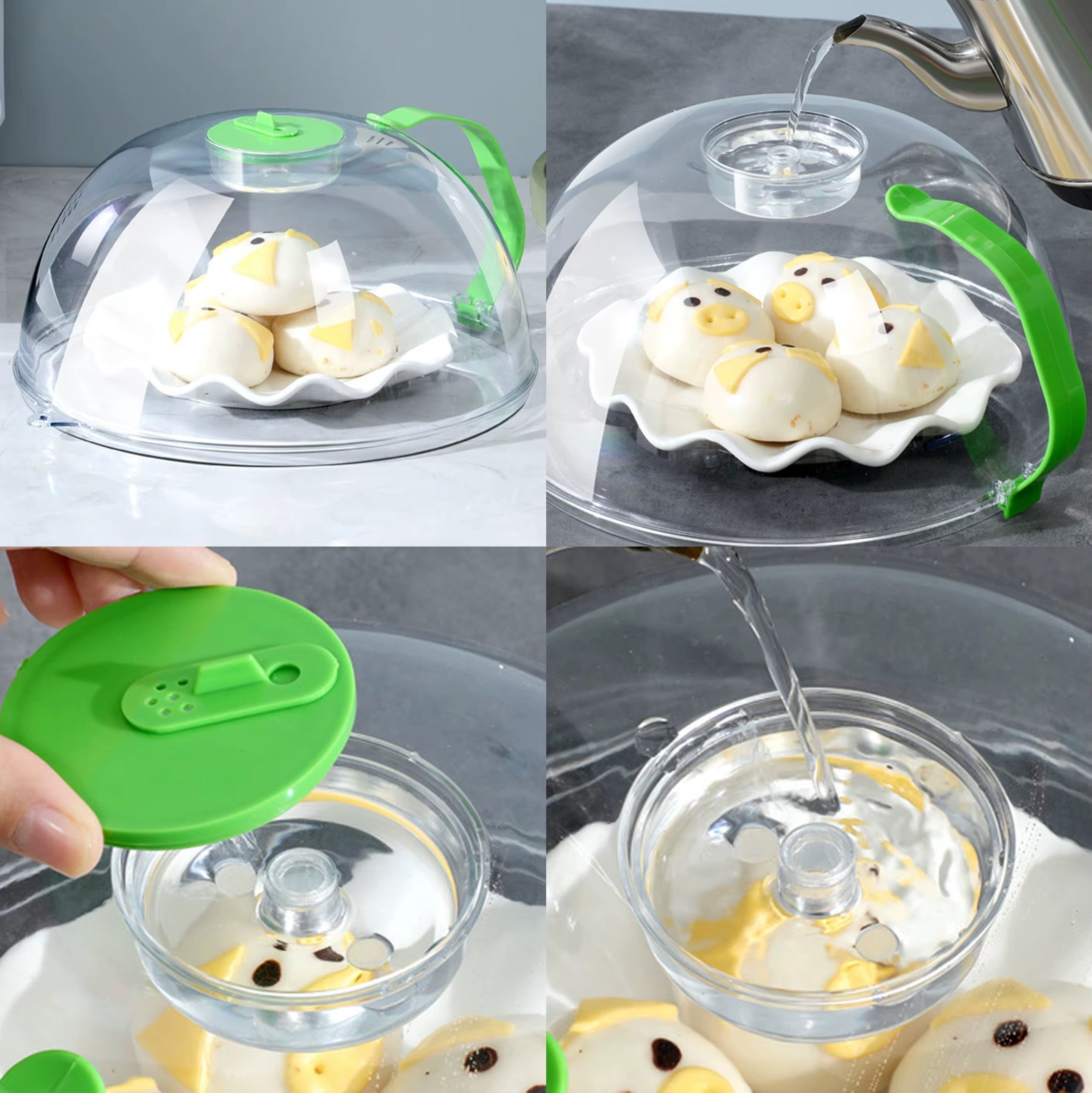 Microwave-Safe Steamer Cover with Handle