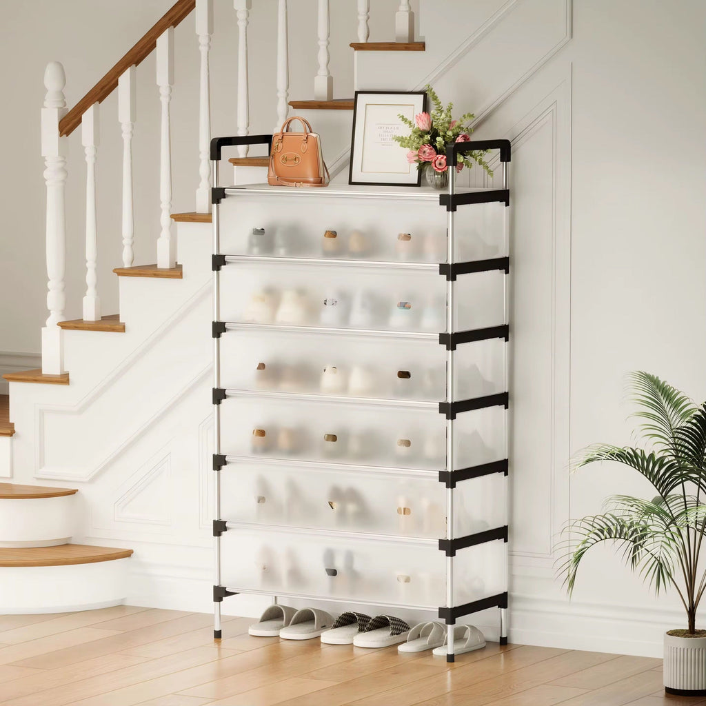 Shoe Rack  Seven Shelves - Stainless Steel Shoe Organizer