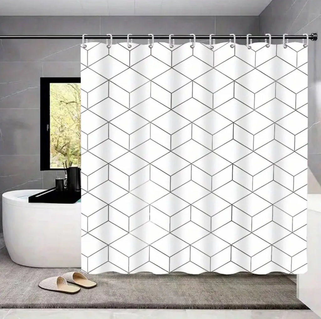 Shower curtains with hooks