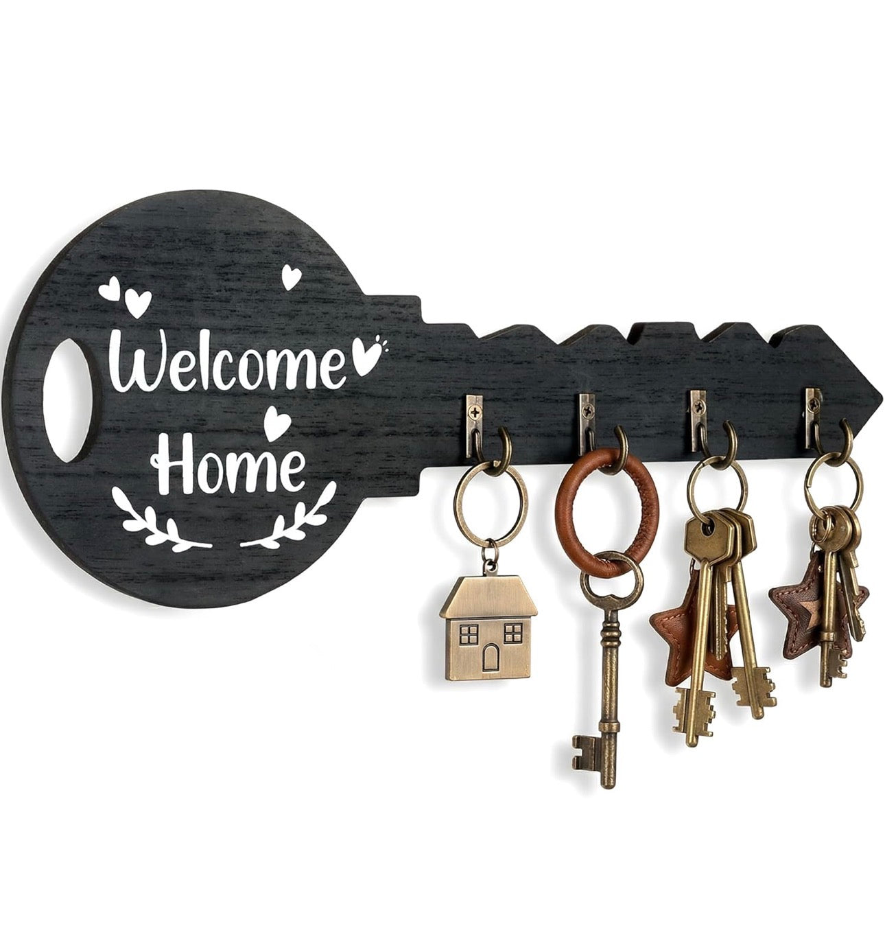 Wall mounted decorative wooden key organizer