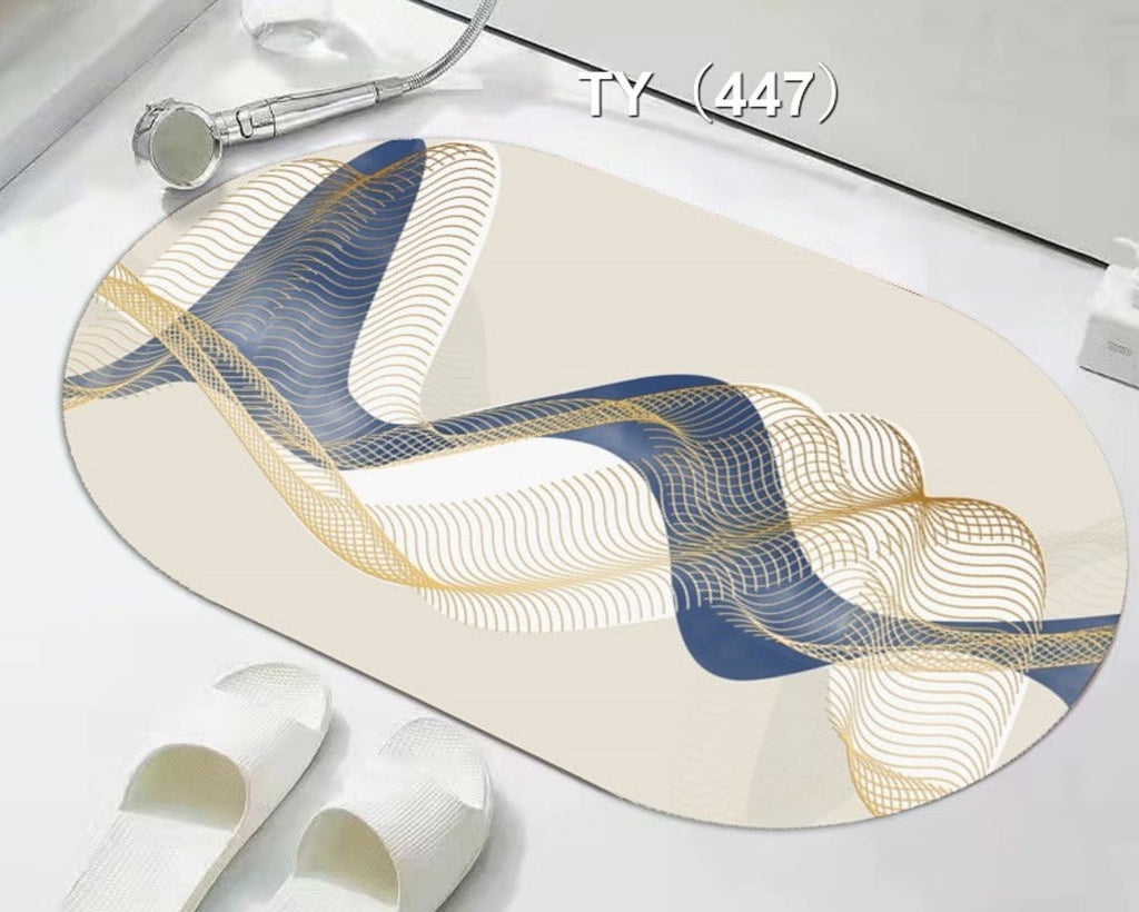 Super Absorbent oval rubber Mat,Slip-resistant Bath Room Mat