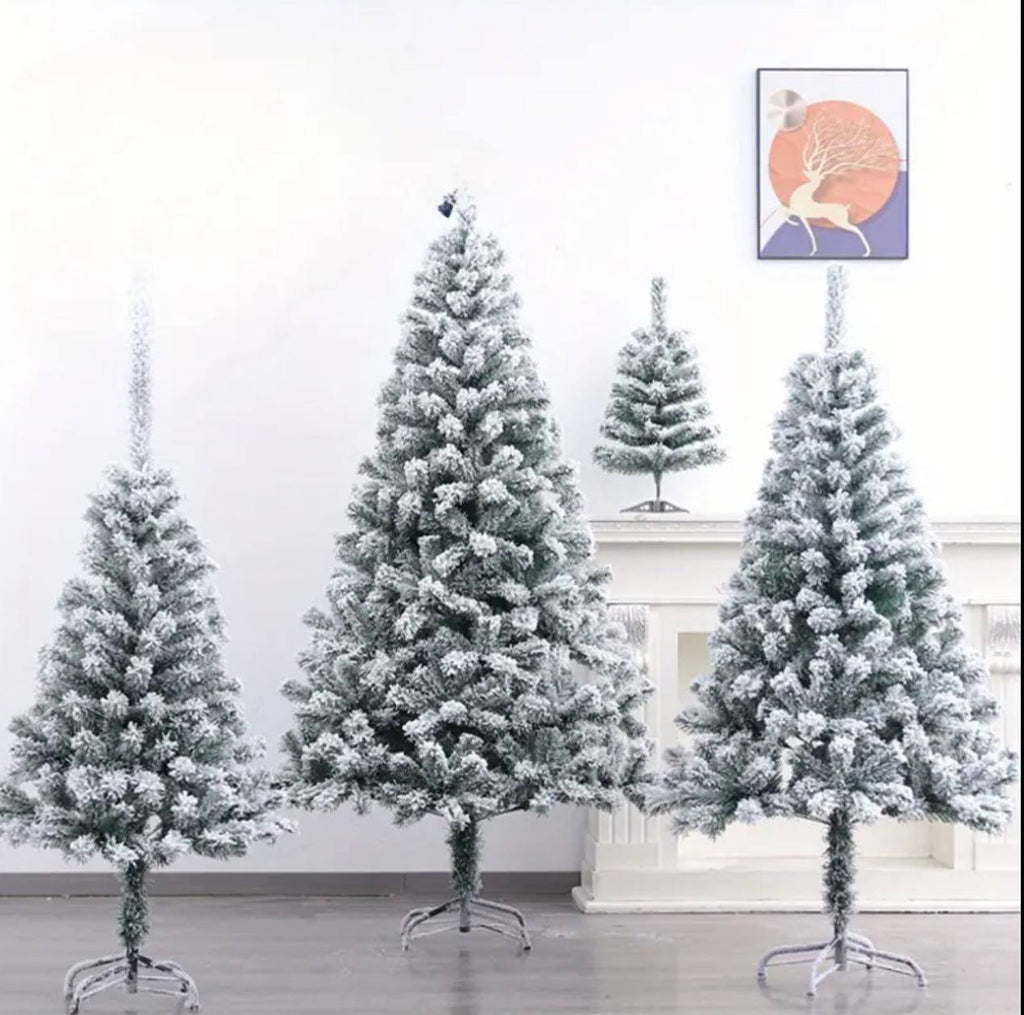 Snow flocked Christmas tree