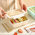 BENTO LUNCH BOX WITH 2 COMPARTMENT AND SPOONS