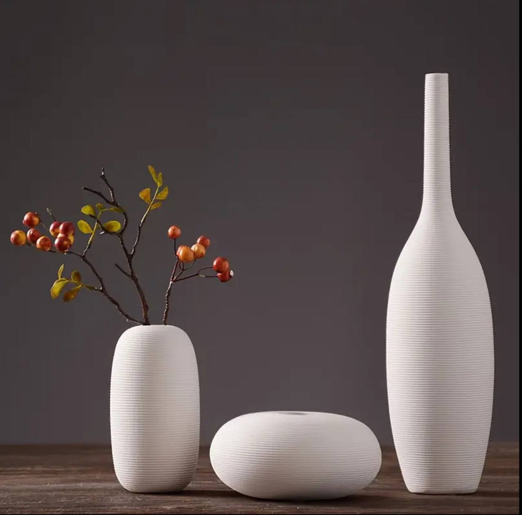 Modern ceramic 3 in 1 modern home decor  vase set