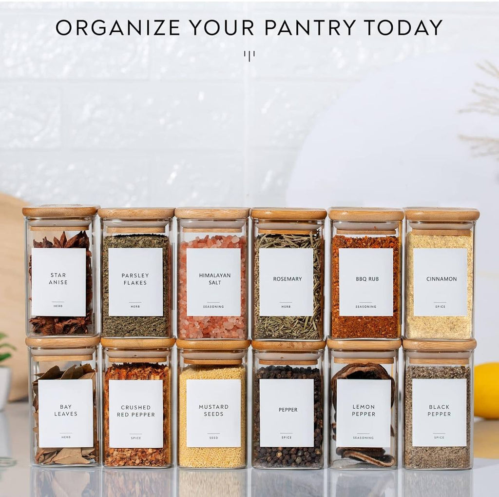 3 Tier bamboo spice Rack with 12 spice jars
