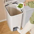 Pedal Dustbin with dual opening by foot press or hand press