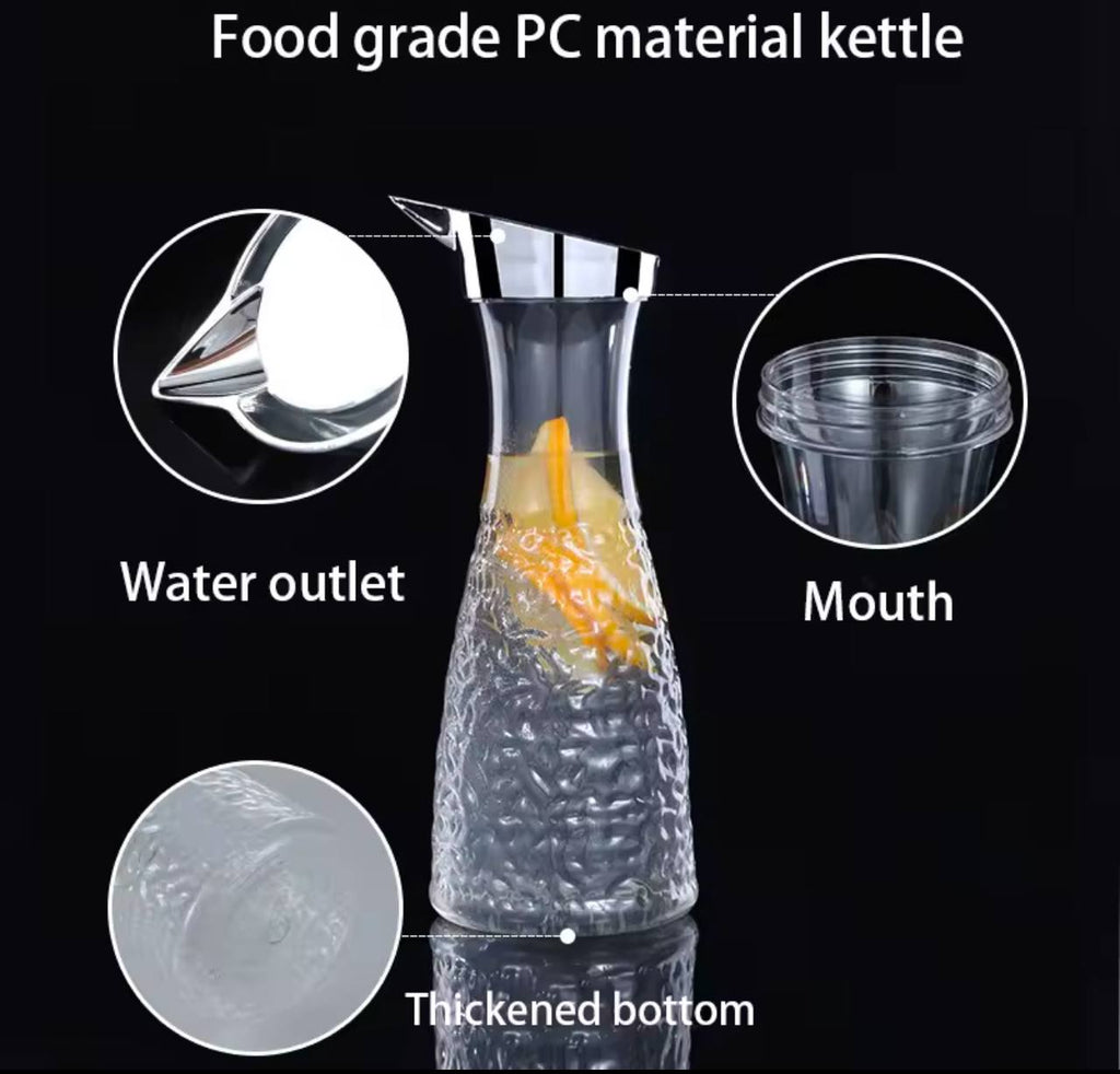 Embossed acrylic pitcher jars 1000ml