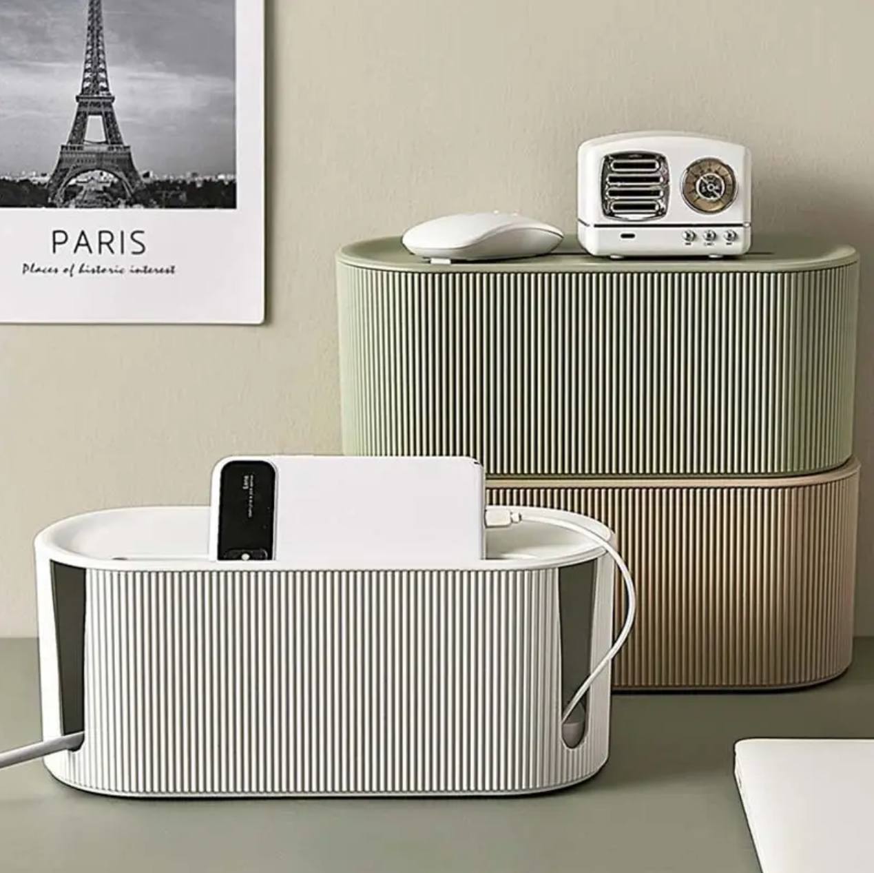 Keep your cables organized with cable storage box
