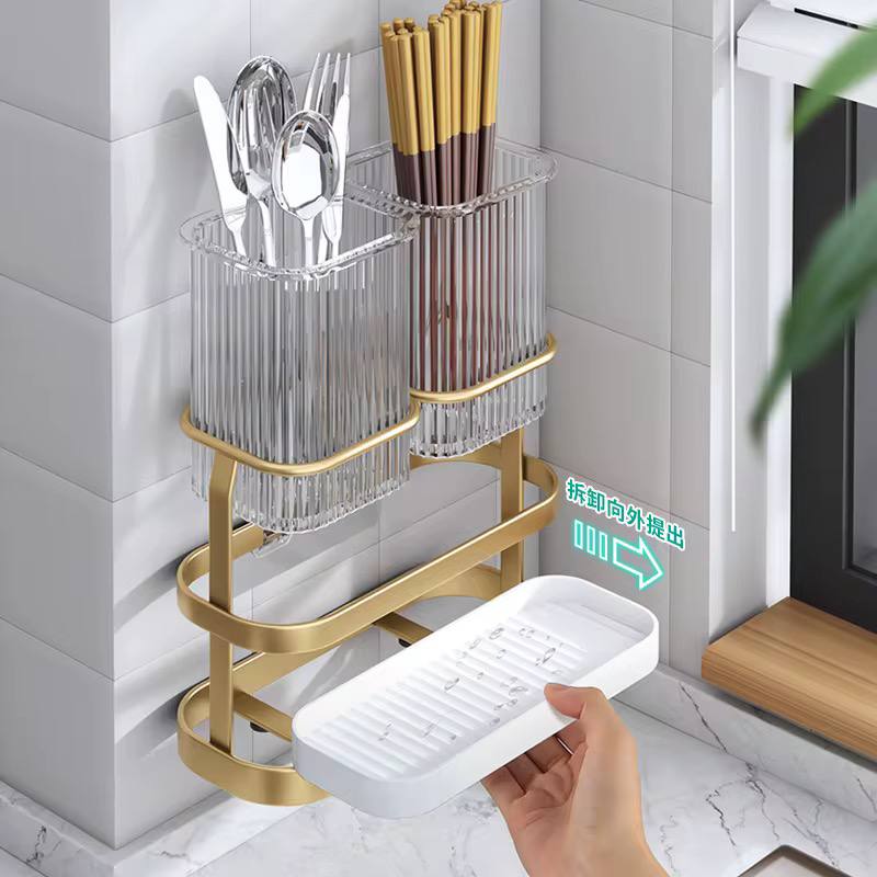 Wall mount cutlery organizer