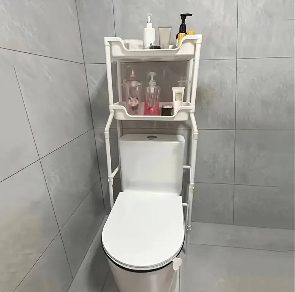 Over the toilet / bathroom organizer with organizing basket