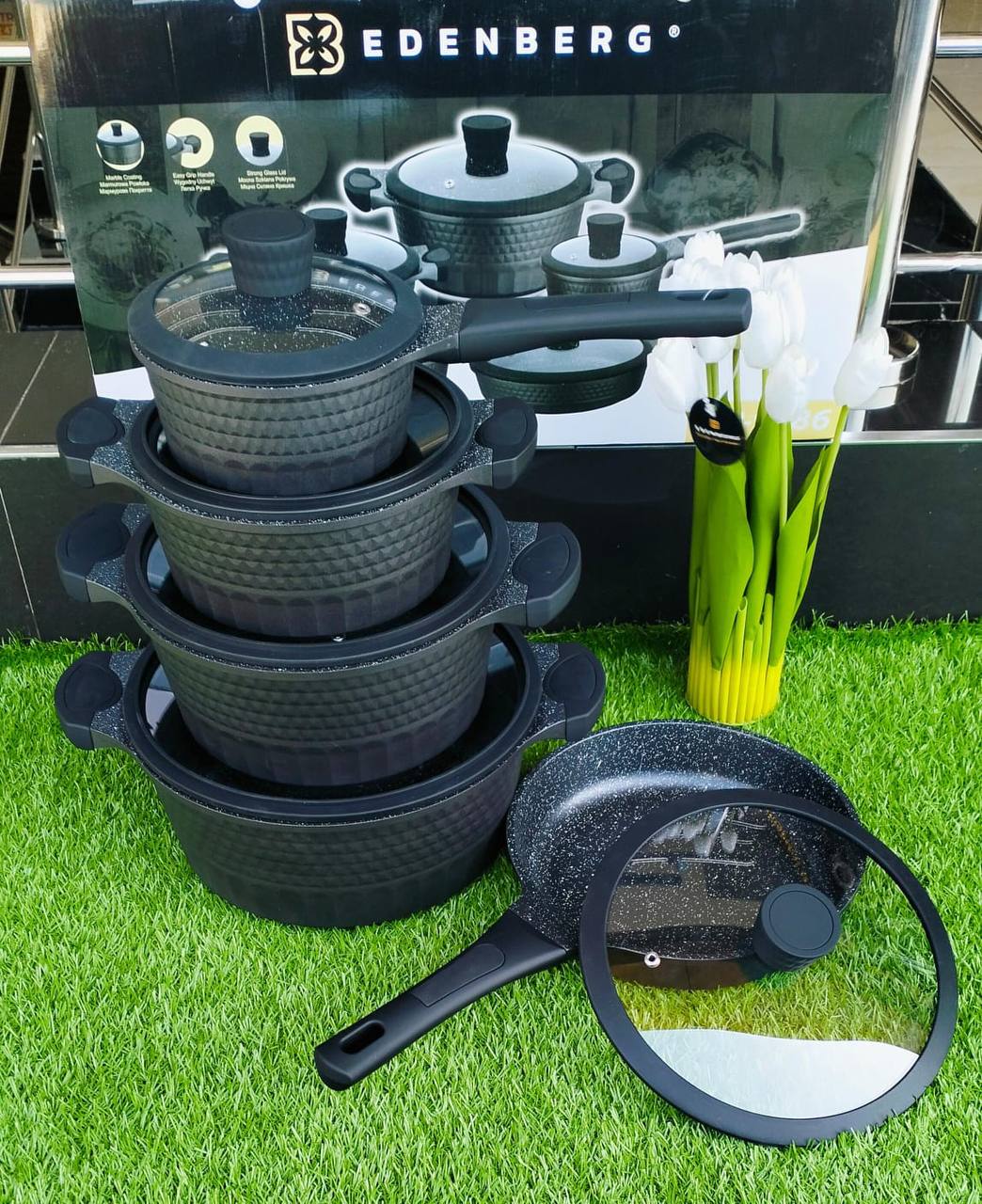 10pcs Edenburg  Nonstick cookware set with Silicon handle