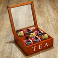 Wooden 9 Grids Tea Box