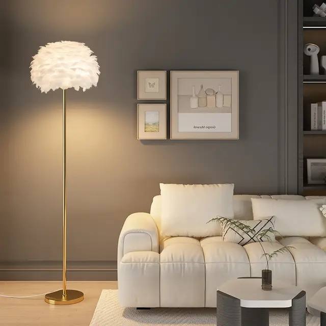 Feather floor lamp