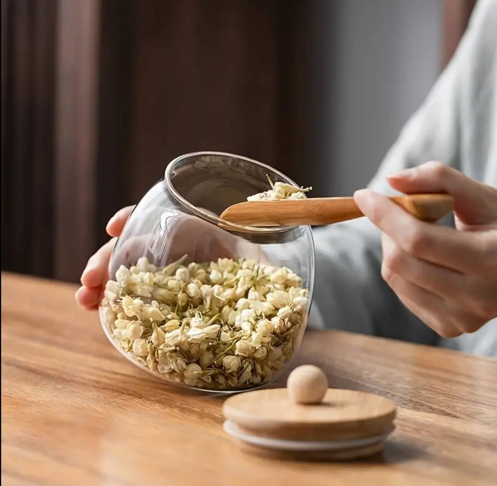 Glass storage containers /canisters
With Bamboo lid