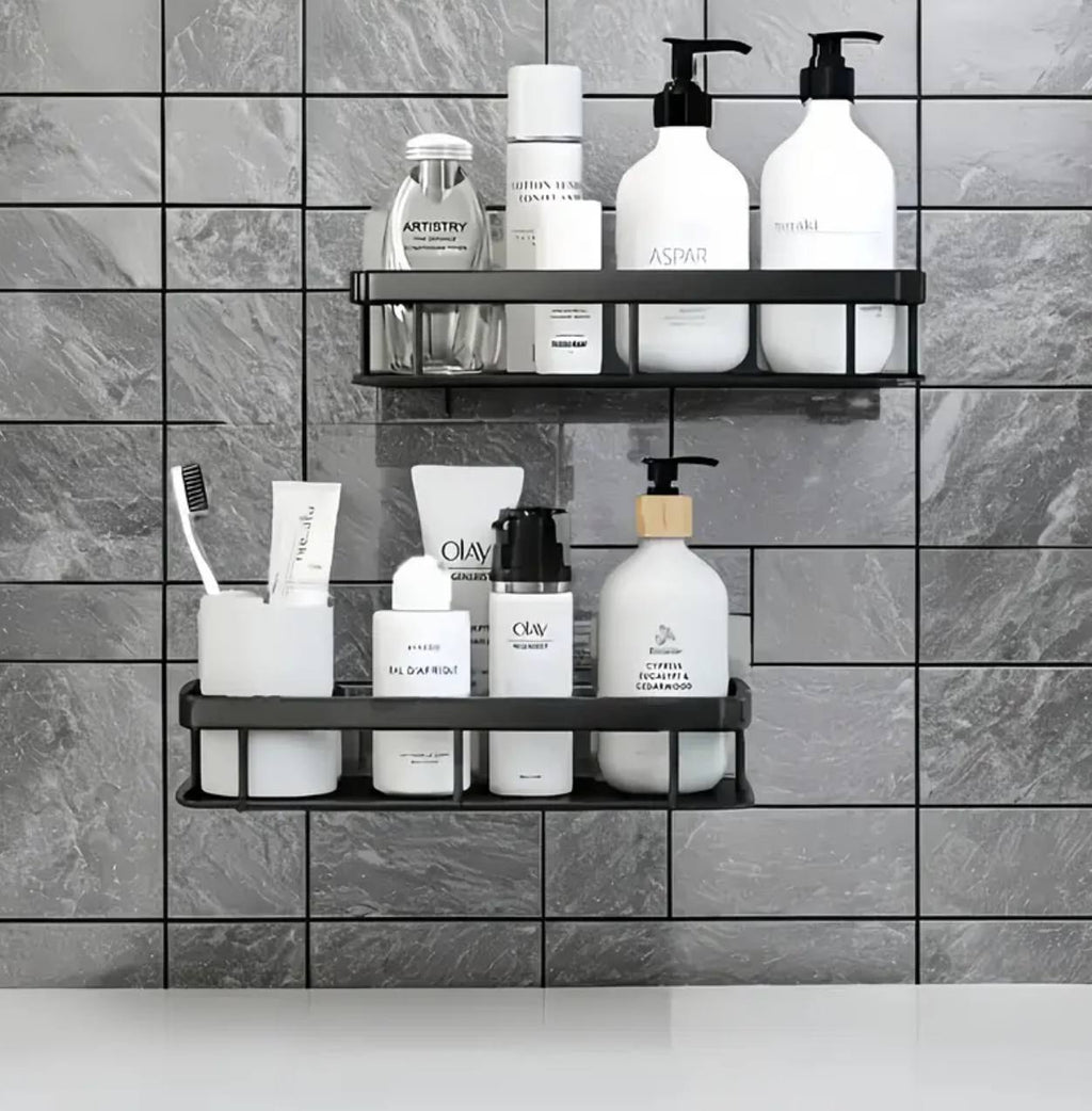 2 pcs Aluminum alloy  Rectangular Shelf with adhesive stickers