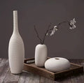 Simple ceramic 3 in 1 modern home decor  vase set