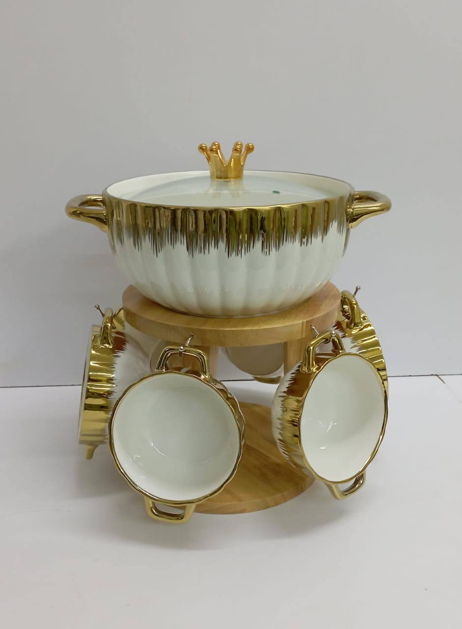 15PCS SOUP CEREMIC SET white