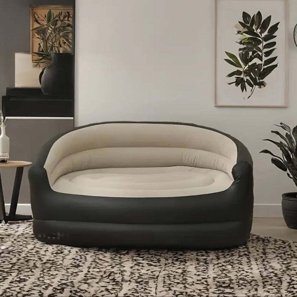 Inflatable 2 Seater Couch Blow Up Air Sofa with Comfort Flocked Surface