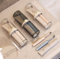 Travel toothbrush and toothpaste holder