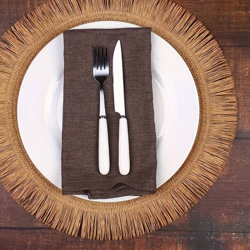 6PCS Round Jute Table Mat