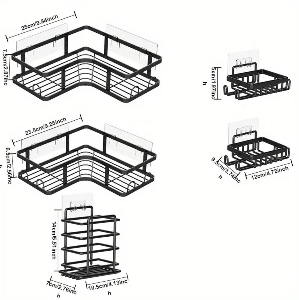 5pcs set triangular Shower caddy shelf/Bathroom organizer