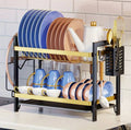 High quality heavy duty dish rack with cutlery holder 2layer