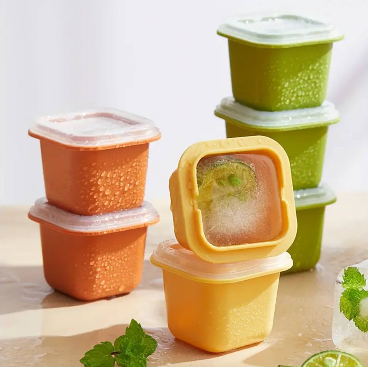 6Pcs ice Cube Mold lid Freezer