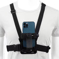 Chest strap phone/camera holder