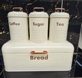 Alloy Bread Bin with Three Canister Set
