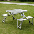 Folding Adjustable Aluminum Alloy Lightweight Outdoor Portable Picnic Camping Chair And Table Set With 4 Seats