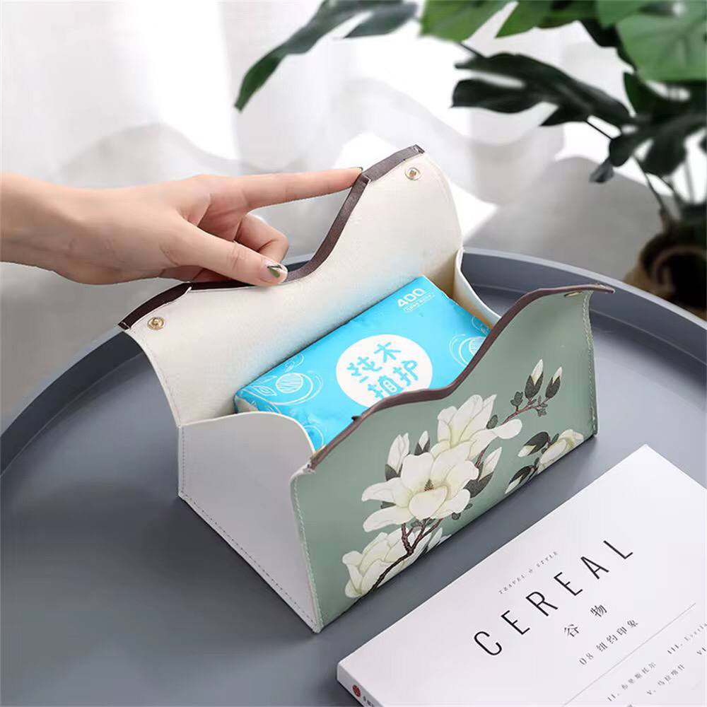 Tissue Box Organizer PU Leather