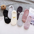1 Pair Floor Socks Bow-knot Autumn Socks Low Cut Anti-skid Silicone Floor Socks