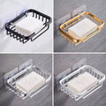Free Punch Wall-Mounted Aluminum Drain Soap Dish Holder Drainer