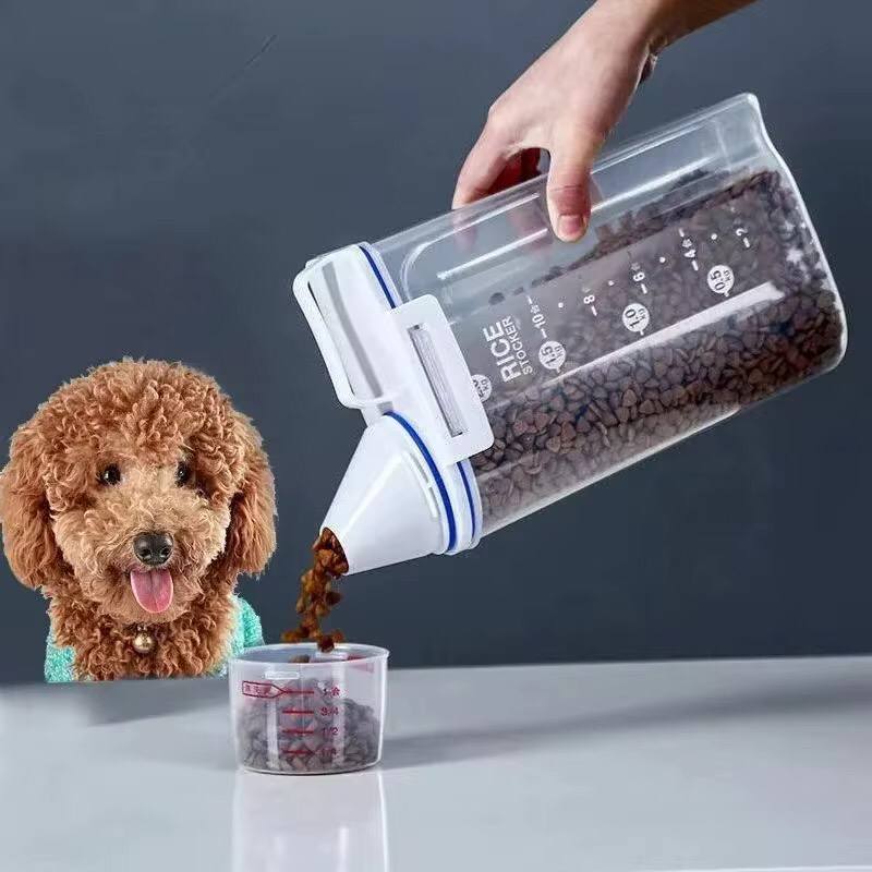 Cereal  Storage Container with measuring cup and handle