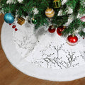 Christmas Tree Skirt White Plush Carpet  Xmas Tree Mat gold/white