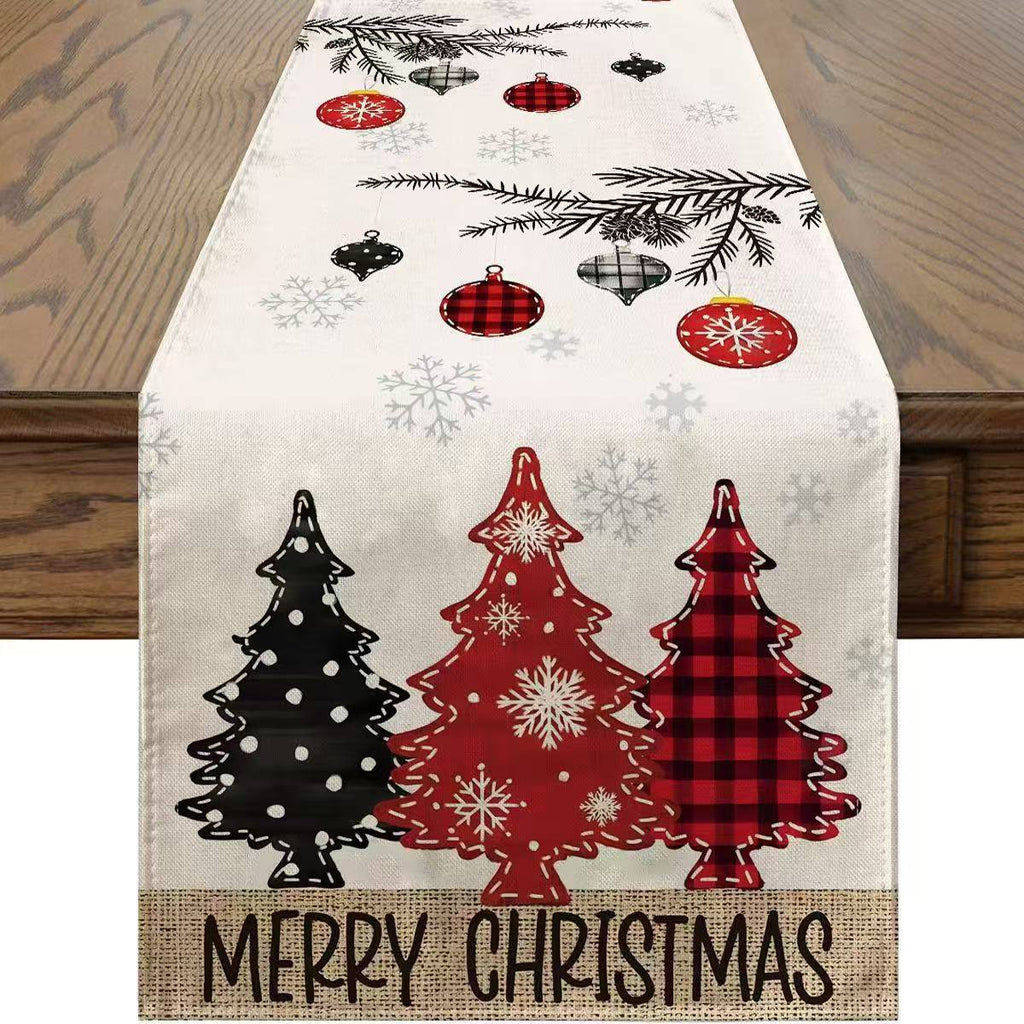 Christmas Table Runner Xmas Linen Table Cover Merry Christmas Decorations  Tablecloth