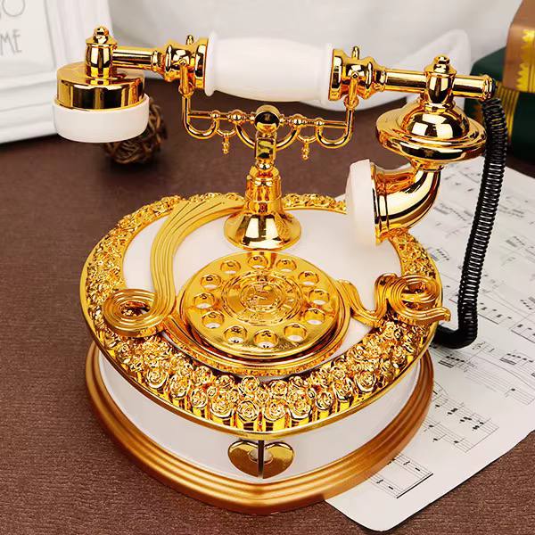 CLASSIC DIAL OLD-FASHIONED TELEPHONE MUSIC BOX DECOR