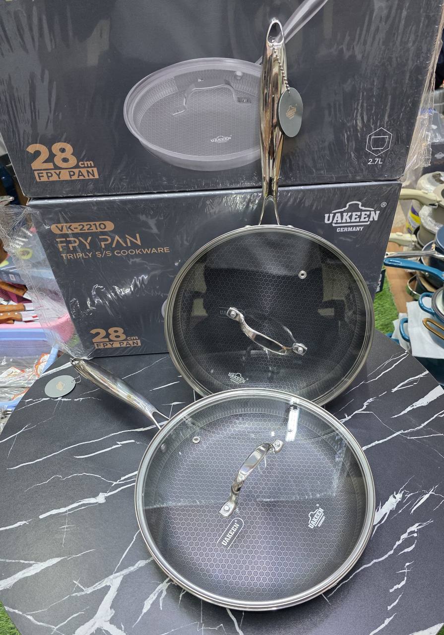 Premium Quality 
Tripply S/S  Stainless Cookware 
Stainless Non-stick Pan with Lids