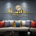 LANDSCAPE BRASS ROUND CIRCLE METAL WALL CLOCK