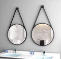 Luxury round shape iron art belt hanging aluminum alloy framed wall mirror